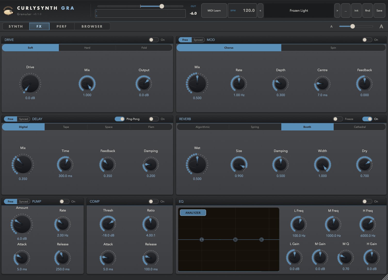 CurlySynth Granular — FX Rack